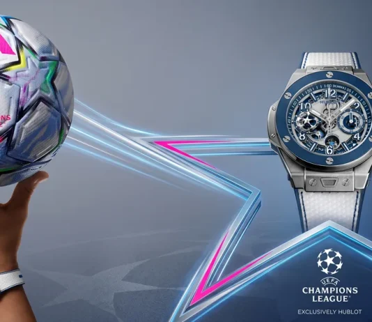 นาฬิกา Hublot Big Bang Reloaded UEFA Champions League Titanium Ceramic ตัวเรือนไทเทเนียม 44 มม. คู่กับลูกฟุตบอลยูฟ่าแชมเปียนส์ลีก