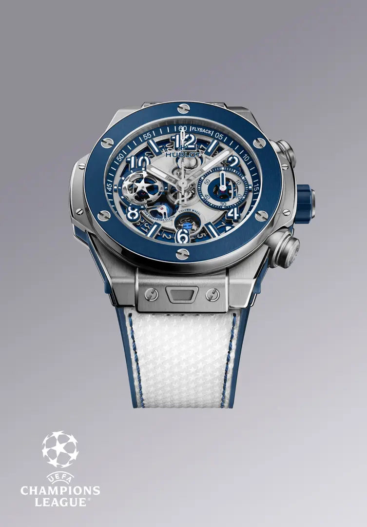 Hublot Big Bang Reloaded UEFA Champions League Titanium Ceramic พร้อมลุยซีซั่นใหม่ 2026 นาฬิกา Hublot Big Bang Reloaded UEFA Champions League Titanium Ceramic ตัวเรือนไทเทเนียม 44 มม. คู่กับลูกฟุตบอลยูฟ่าแชมเปียนส์ลีก