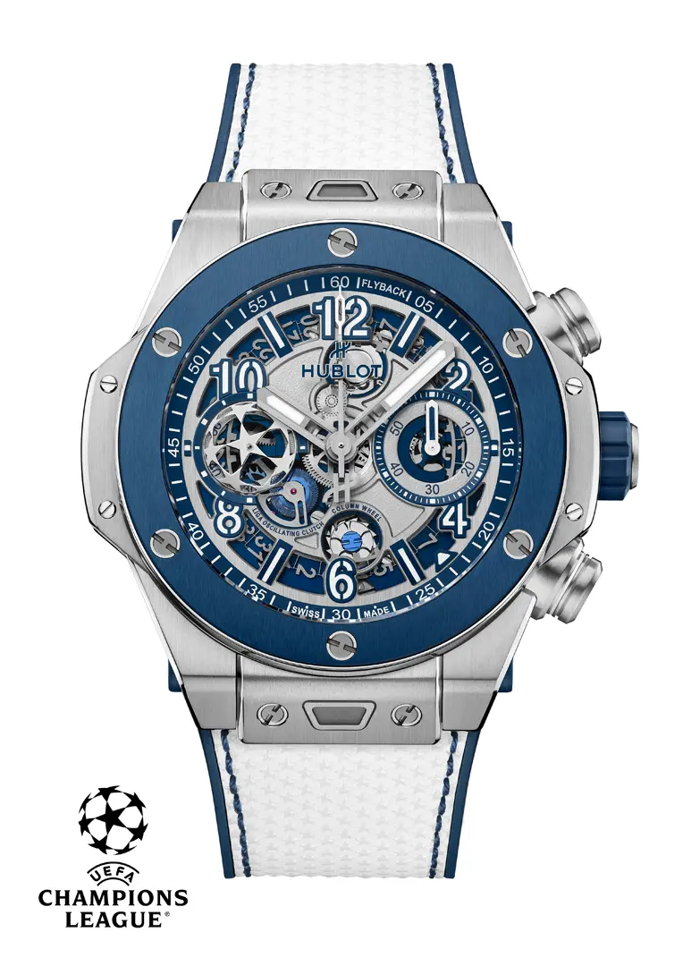 Hublot Big Bang Reloaded UEFA Champions League Titanium Ceramic พร้อมลุยซีซั่นใหม่ 2026 นาฬิกา Hublot Big Bang Reloaded UEFA Champions League Titanium Ceramic ตัวเรือนไทเทเนียม 44 มม. คู่กับลูกฟุตบอลยูฟ่าแชมเปียนส์ลีก