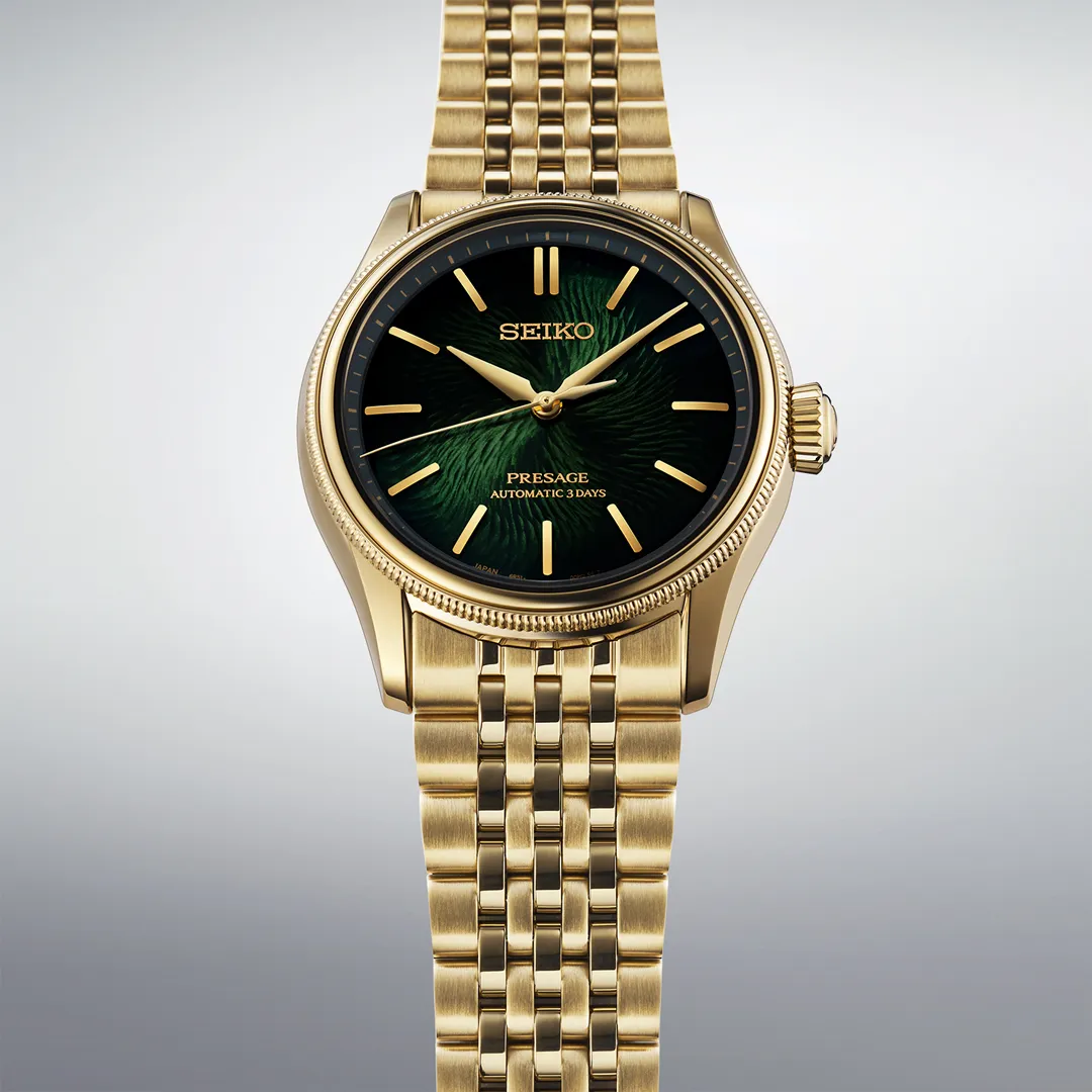 Seiko Presage TRADMAN’S BONSAI Limited Edition รหัส HCC009J สะท้อนความงามของโลกบอนไซ หน้าปัด Press dial สีเขียวมัตสึบะอิโระ Seiko Presage HCC009J