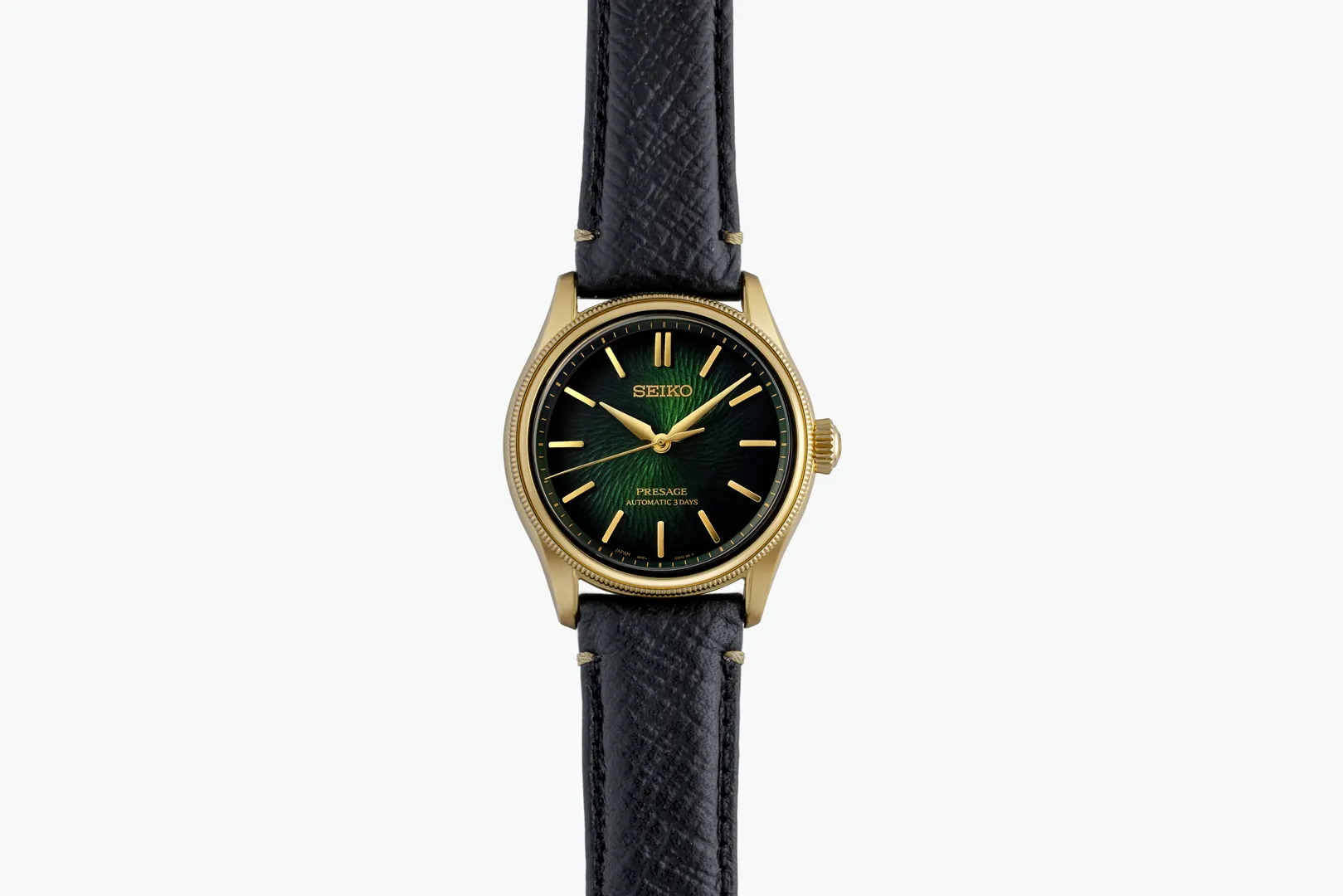 Seiko Presage TRADMAN’S BONSAI Limited Edition รหัส HCC009J สะท้อนความงามของโลกบอนไซ Seiko Presage HCC009J สายหนังเพิ่มในเซ็ต มุมด้านข้าง