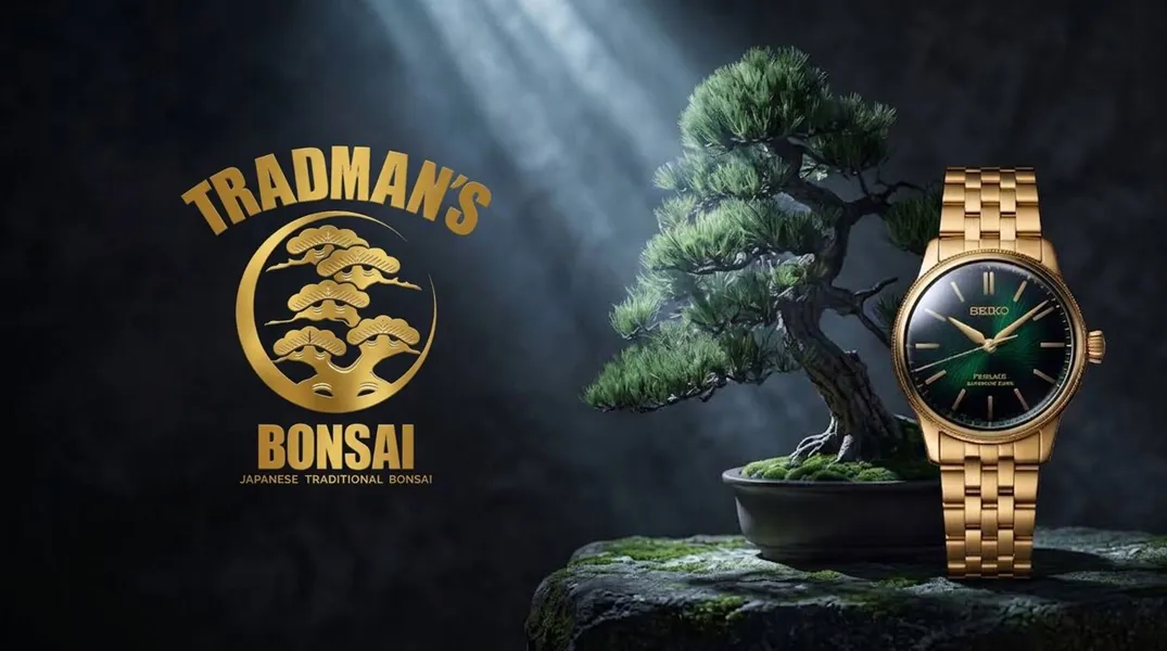 Seiko Presage TRADMAN’S BONSAI Limited Edition รหัส HCC009J สะท้อนความงามของโลกบอนไซ Seiko Presage TRADMAN’S BONSAI Limited Edition HCC009J ตัวเรือนทอง หน้าปัดเขียว