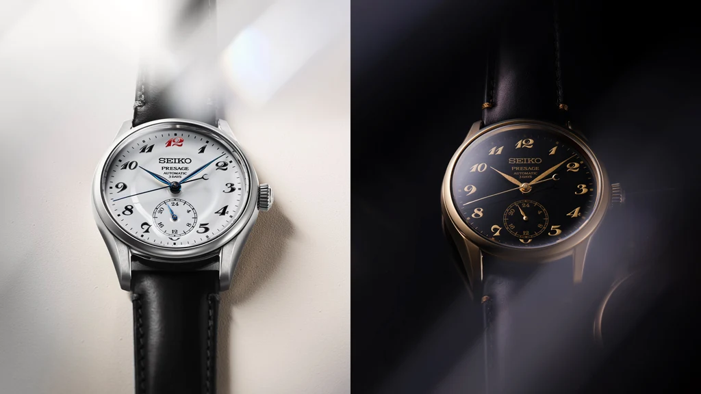 Seiko Presage HCC005J หน้าปัด Enamel สีขาว คู่กับ HCC006J หน้าปัด Urushi Lacquer สีดำ