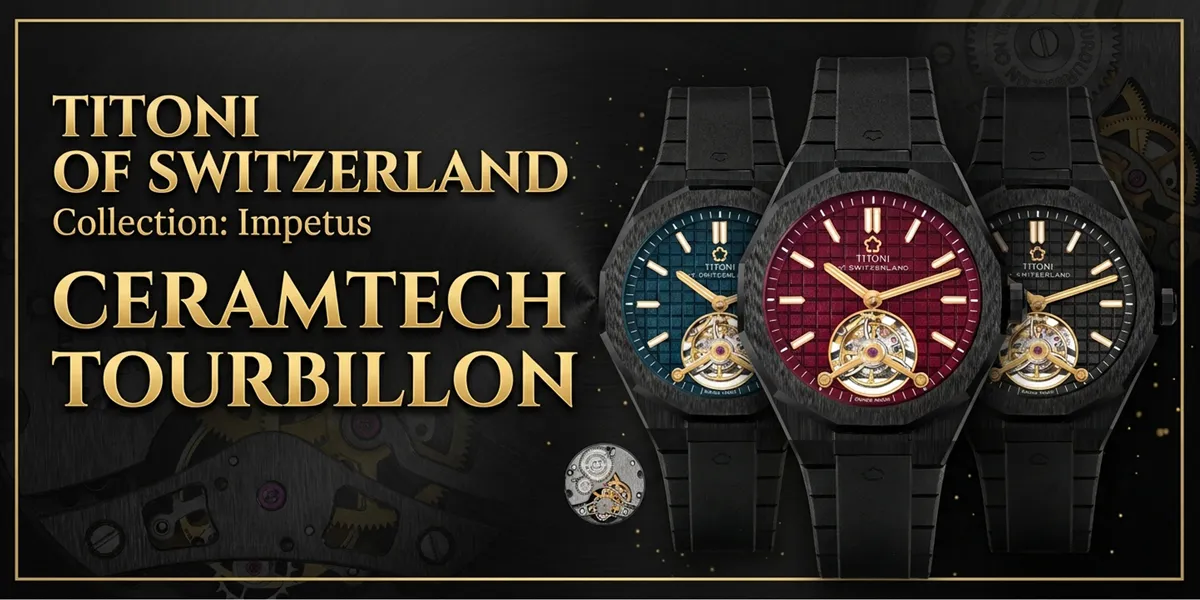 Titoni Luxe Tourbillon ตัวเรือน CeramTech เซรามิกสีดำ กลไกทูร์บิญอง คาลิเบอร์ T1000