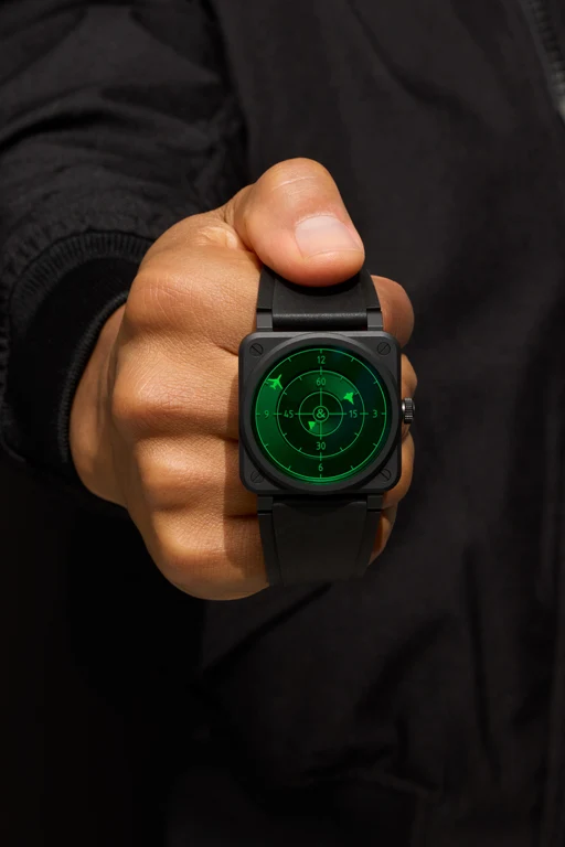 Bell & Ross BR-03 Green Radar Ceramic 999 เรือนแห่งความพิเศษ นาฬิกา Bell & Ross Radar บนข้อมือ