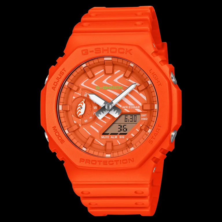 G-Shock Sushi GA-2100SSH-4AJR ลายเนื้อปลาแซลมอน สีส้ม