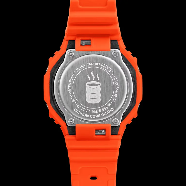 G-Shock Sushi GA-2100SSH-4AJR ฝาหลังสลักลายถ้วยชาเขียว