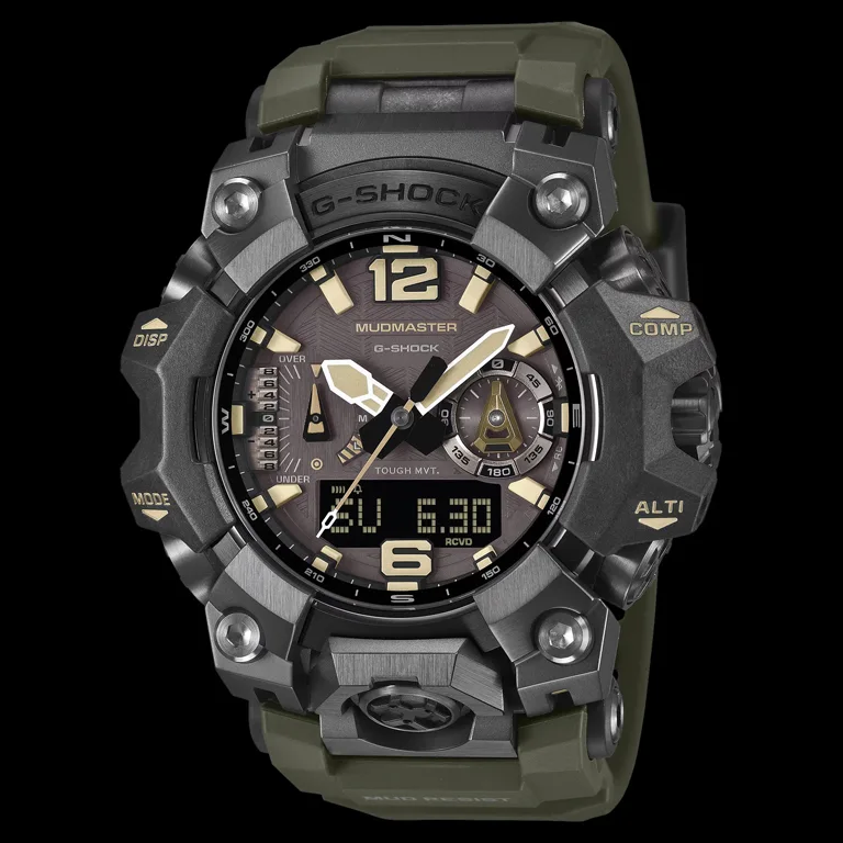 G-SHOCK Mudmaster GWG-B1000-1A3JF ด้านหน้า ตัวเรือนดำ หน้าปัดสีแทน