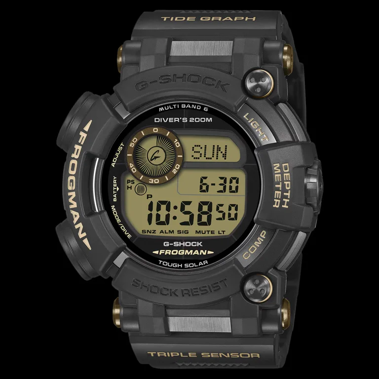 Frogman GWF-D1000BC-1JF หน้าจอดิจิทัลสีแทน กันน้ำ 200 เมตร มาตรฐาน ISO