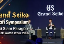 Grand Seiko เปิดเวที Symposium ในงาน Siam Paragon Bangkok Watch Week 2026 Takeshi Sakamoto และ Jonathan Bues บนเวที Symposium งาน Siam Paragon Bangkok Watch Week 2026