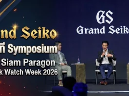 Takeshi Sakamoto และ Jonathan Bues บนเวที Symposium งาน Siam Paragon Bangkok Watch Week 2026