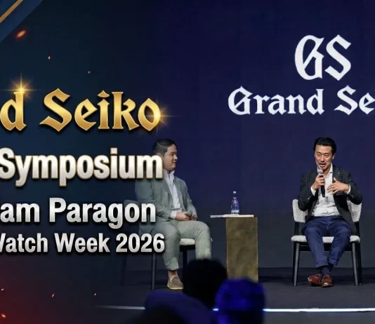 Takeshi Sakamoto และ Jonathan Bues บนเวที Symposium งาน Siam Paragon Bangkok Watch Week 2026