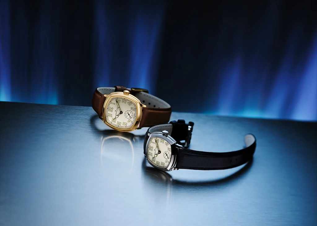 Hamilton American Classic Cushion ขนาด 30 มม. และ 34 มม. ตัวเรือนสีทองและสตีล