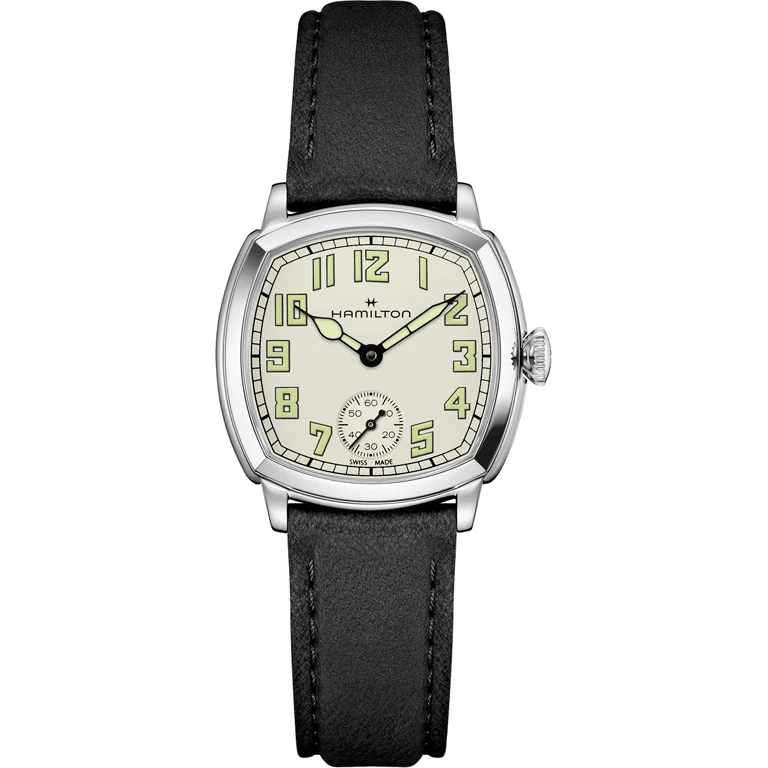 Hamilton American Classic Cushion H36109720 หน้าปัดสีเบจ ตัวเรือน 30 มม.