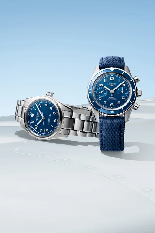 Longines Spirit Pilot Matt Blue เพิ่มความสดด้วยสีสันหน้าปัดใหม่ Longines Spirit Pilot Matt Blue รุ่น 3 เข็มสายสเตนเลสสตีล คู่กับ Flyback Chronograph สายรับเบอร์ลายผ้า