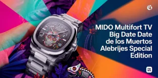 นาฬิกา Mido Multifort TV Big Date ลวดลายหัวกะโหลกและ Alebrijes เทศกาล Day of the Dead