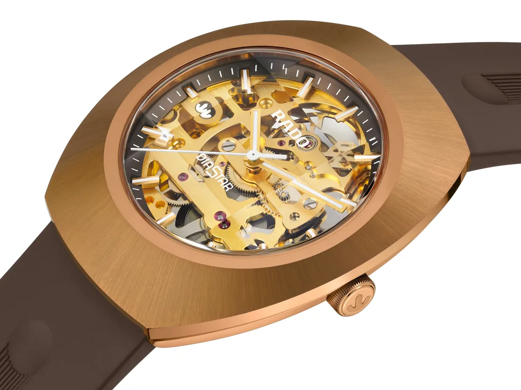 Rado DiaStar Original Skeleton สีสันใหม่แห่งฤดูใบไม้ร่วง Rado DiaStar Original Skeleton R12159309 ขอบ Ceramos สีโรสโกลด์