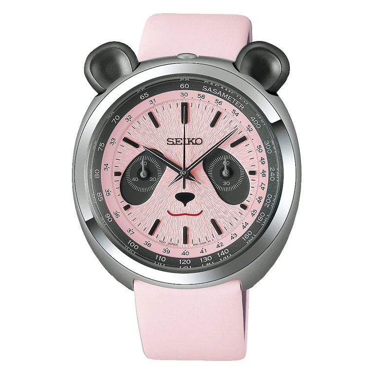 Seiko Power Design Project Collection 2 สานฝันแพนด้าให้เป็นจริง Seiko HHK002P Seiko Power Design Project Collection 2 หน้าปัดสีชมพูดำ