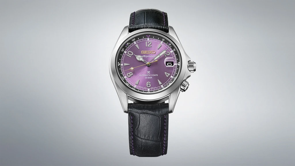 Seiko Prospex Alpinist Mechanical ในรหัส HBC006J ฉลอง 145 ปีผลิต 7,000 เรือน Seiko Alpinist HBC006J ตัวเรือน 39.5 มม. หน้าปัดสีม่วง Edo Purple