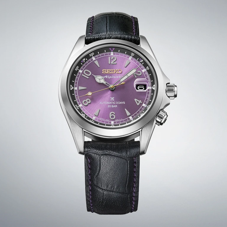 Seiko Prospex Alpinist Mechanical ในรหัส HBC006J ฉลอง 145 ปีผลิต 7,000 เรือน หน้าปัด Seiko Alpinist HBC006J หลักชั่วโมงทรงลิ่มและตัวเลขอารบิก