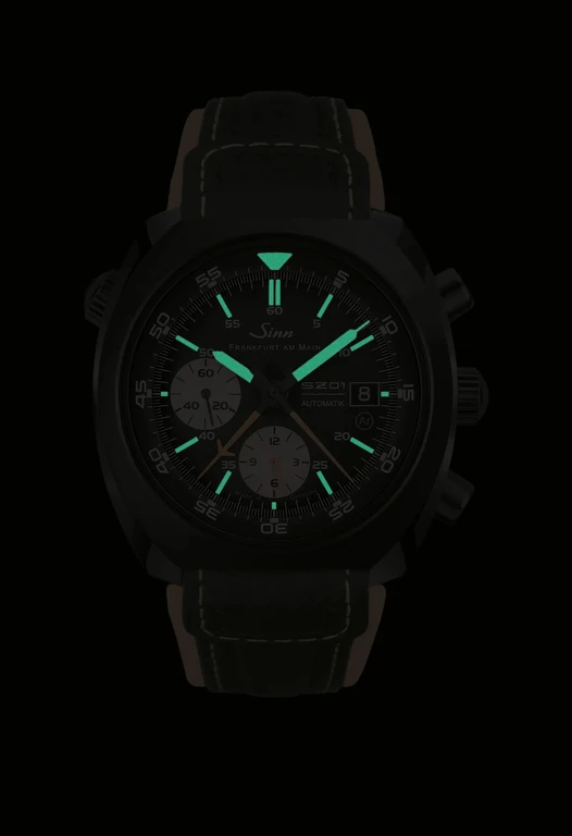 Sinn 140 A S Anniversary Limited Edition ฉลอง 65 ปีบริษัทกับเรือนเวลาแห่งอวกาศ หน้าปัด Sinn 140 A S Anniversary เรืองแสงในที่มืด