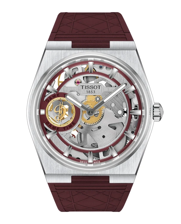 Tissot PRX Skeleton Damian Lillard Special Edition พลิกโฉมสู่นาฬิกาไขลานแปลงร่างเป็น Pocket Watch ได้ Tissot PRX Skeleton Damian Lillard หน้าปัดเปลือยสีเบอร์กันดี