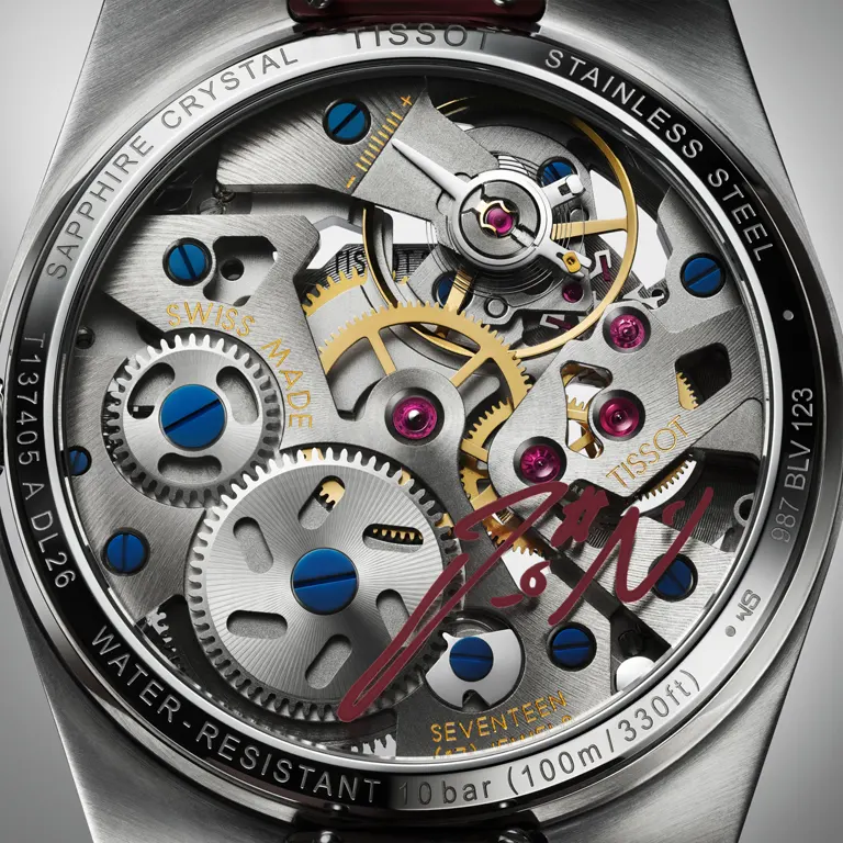 Tissot PRX Skeleton Damian Lillard Special Edition พลิกโฉมสู่นาฬิกาไขลานแปลงร่างเป็น Pocket Watch ได้ หน้าปัด Skeleton ของ Tissot PRX Skeleton พร้อมเข็มวินาทีโลโก้ Dame D.O.L.L.A.